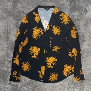 Black Floral Long Sleeve Blouse
